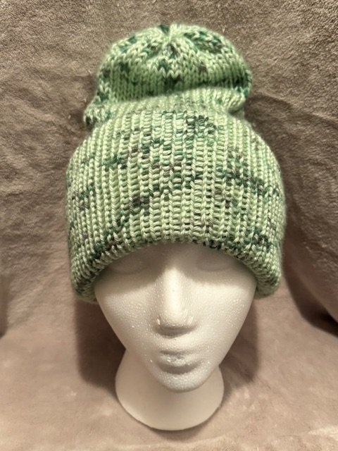 Big Sandy Beanies (Mint Green Speckled Knitted Hat)