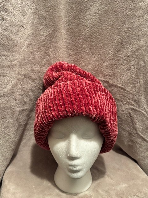 Big Sandy Beanies (Super Soft Velvet in Pink Knitted Hat)