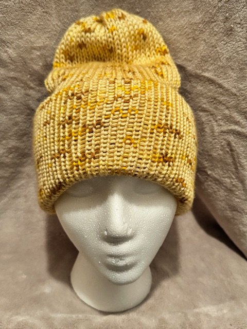 Big Sandy Beanies (Fall Yellow Speckled Knitted Hat)